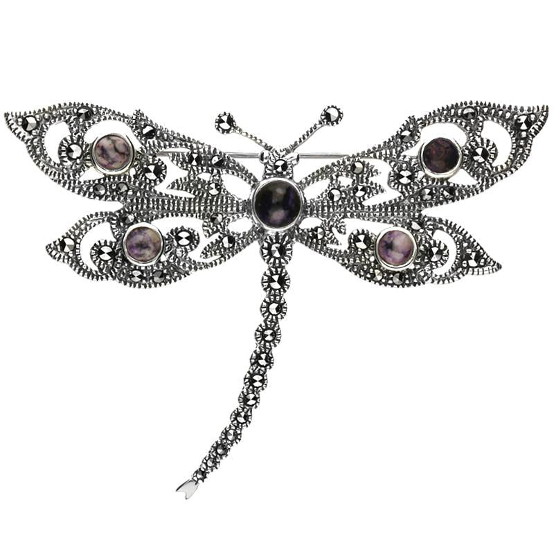 Marcasite dragonfly brooch on sale