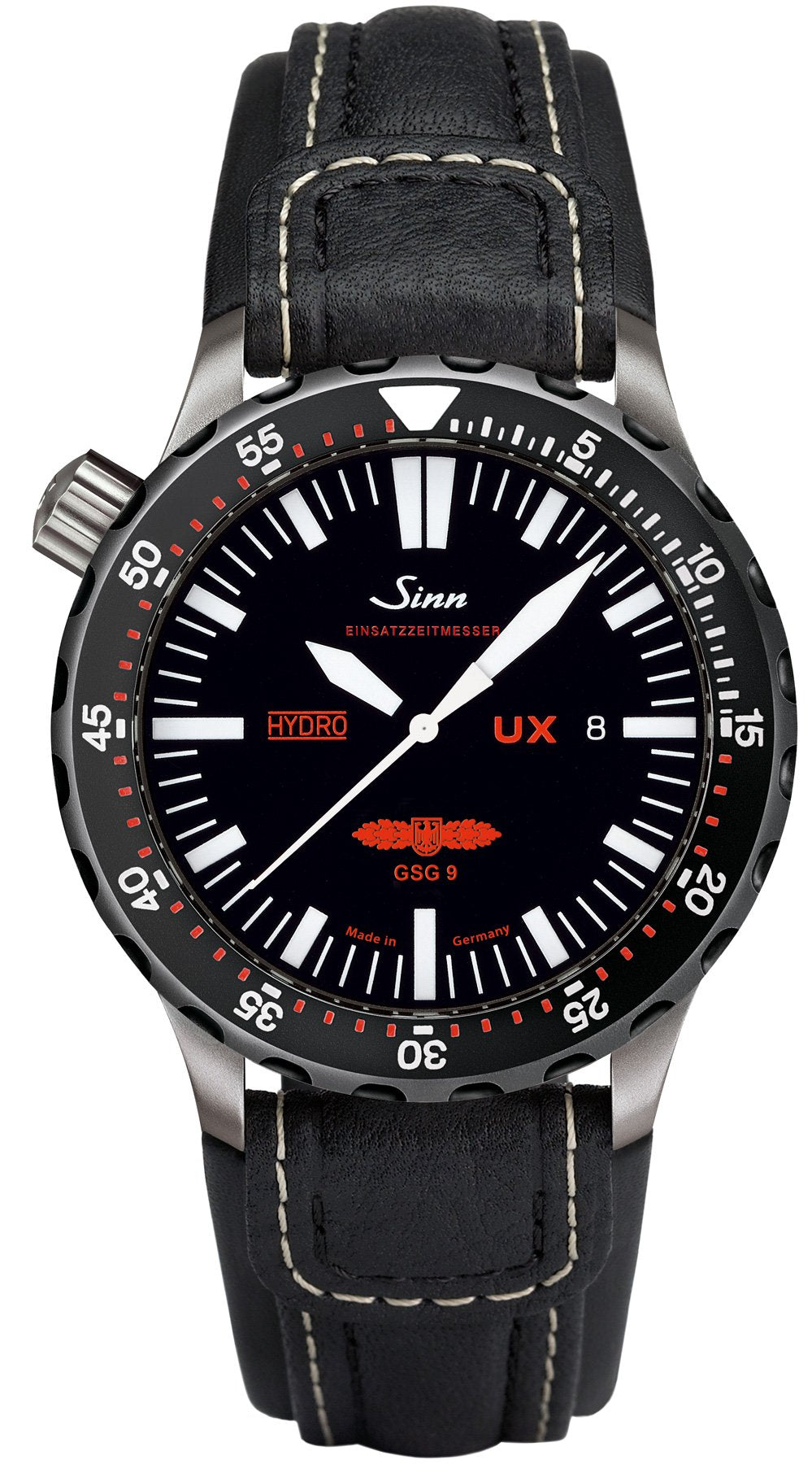Sinn UX SDR GSG 9 EZM 2B Leather 403.051 Cowhide White Stitch C W Sellors Fine Jewellery