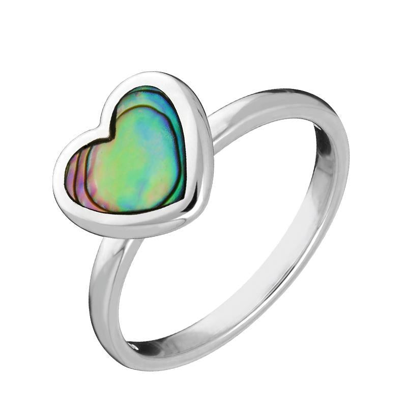 Silver store abalone ring