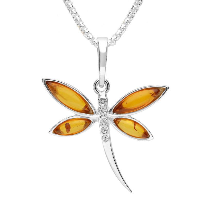 Dragonfly in amber necklace shop
