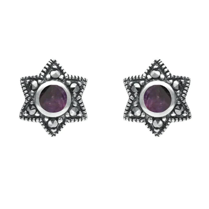 Six point top star earrings