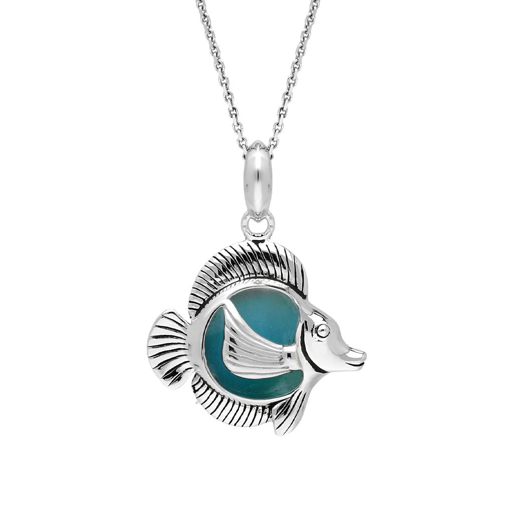 Sterling silver fish necklace hot sale