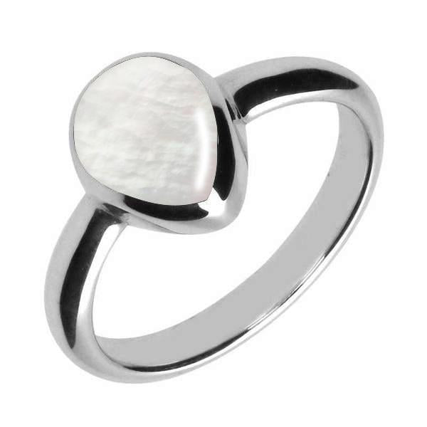 Sterling Silver Mother of Pearl Pear Shaped Ring