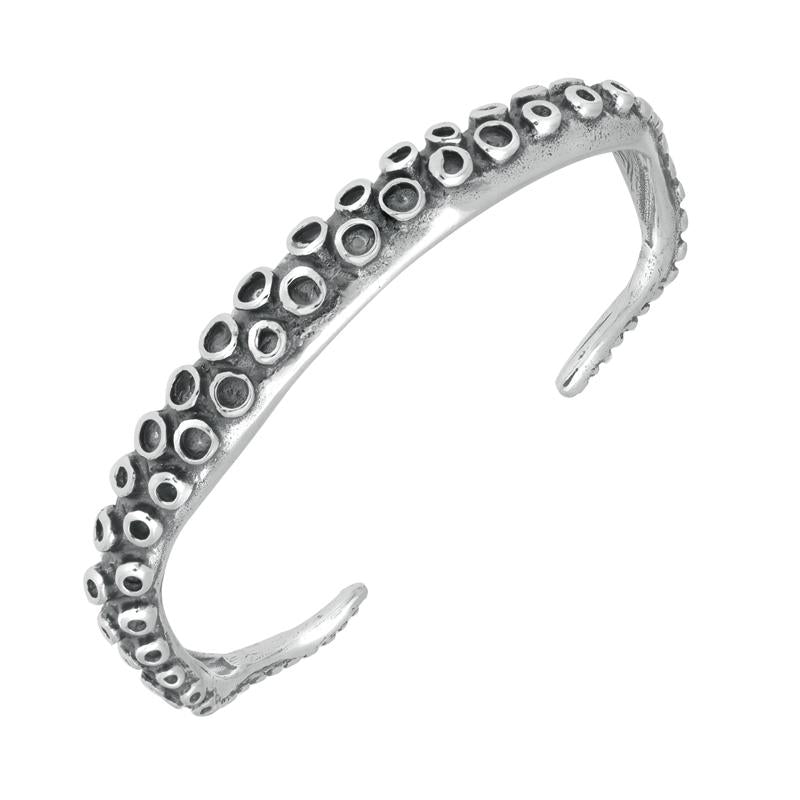 Sterling Silver Octopus Tentacle Torc Bangle