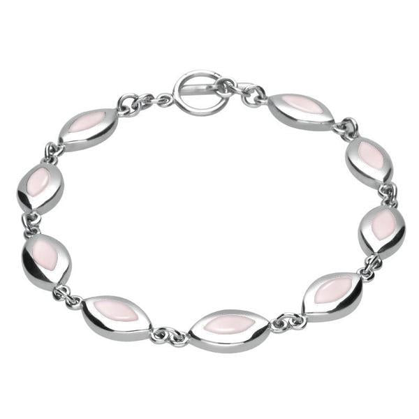 Silver and mother of pearl top bracelet