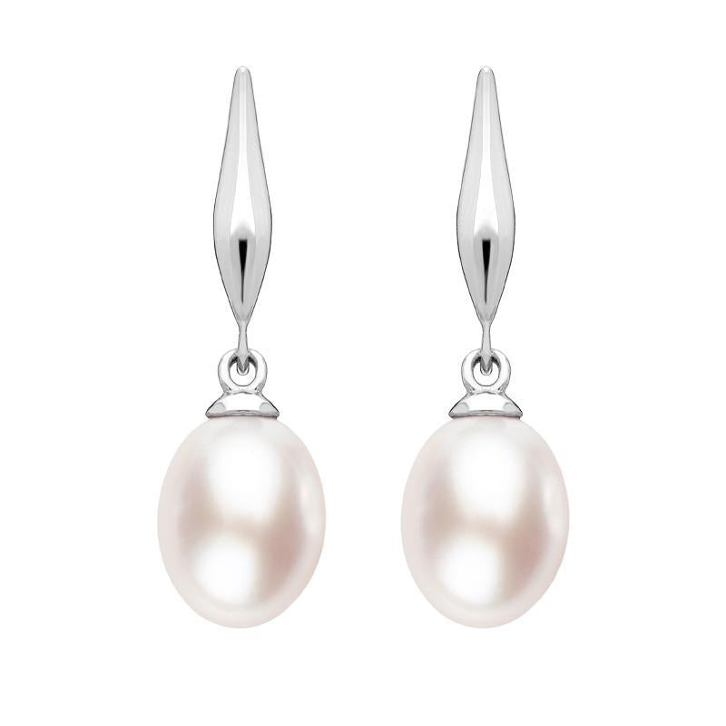 Sterling Silver Pink Pearl Drop Earrings