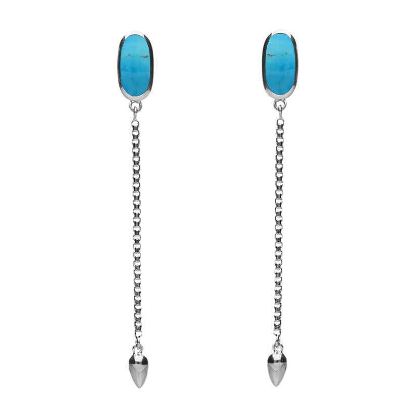 Turquoise dangle discount earrings sterling silver