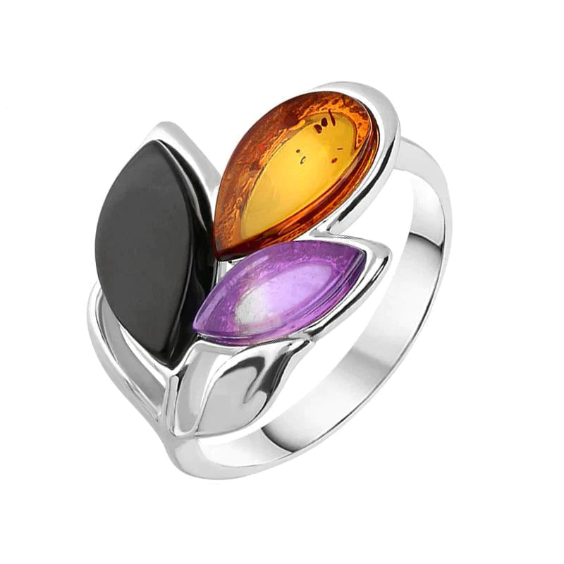 Sterling silver ring discount with amethyst stone