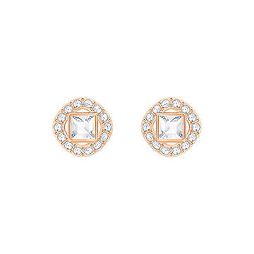 Swarovski Angelic Rose Gold White Crystal Square Stud Earrings 5352049 C W Sellors Fine Jewellery