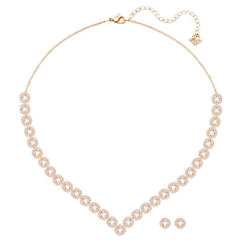 Swarovski Angelic Square Rose Gold Plated Set 5351304 C W Sellors Fine Jewellery