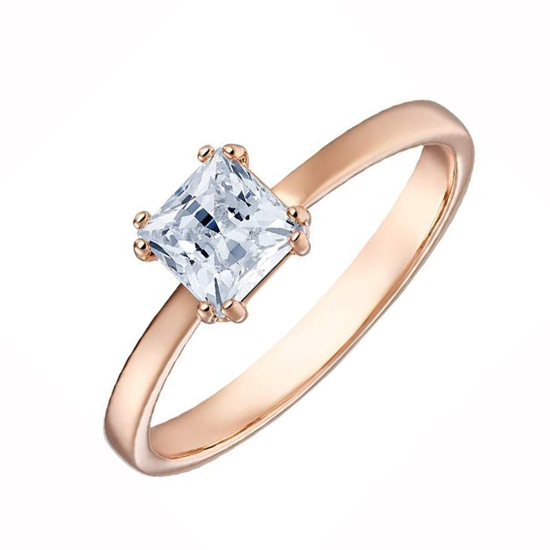 Swarovski Attract Rose Gold Plated Square Ring Size 55