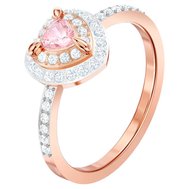 Swarovski pink top heart ring