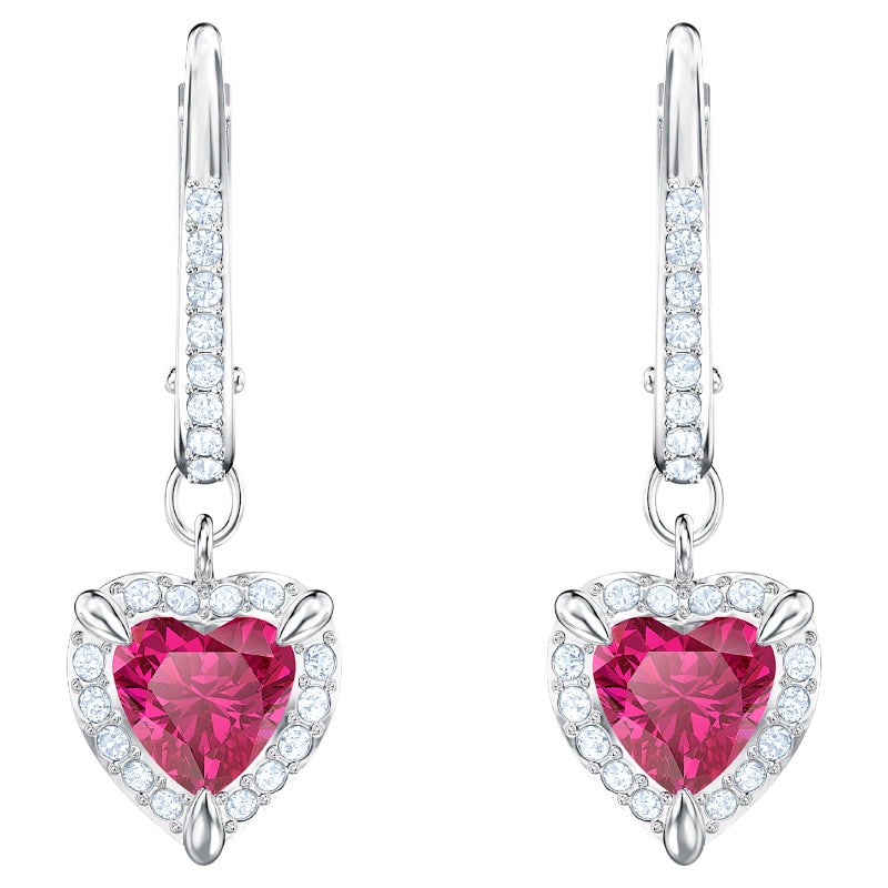 Red swarovski crystal drop earrings top