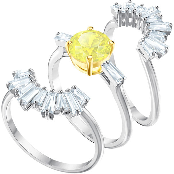 Swarovski Sunshine White Plated Ring Set 5482508 C W Sellors Fine Jewellery