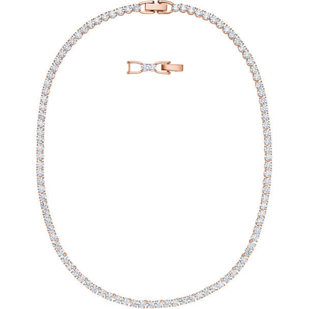 Swarovski tennis necklace rose gold clearance