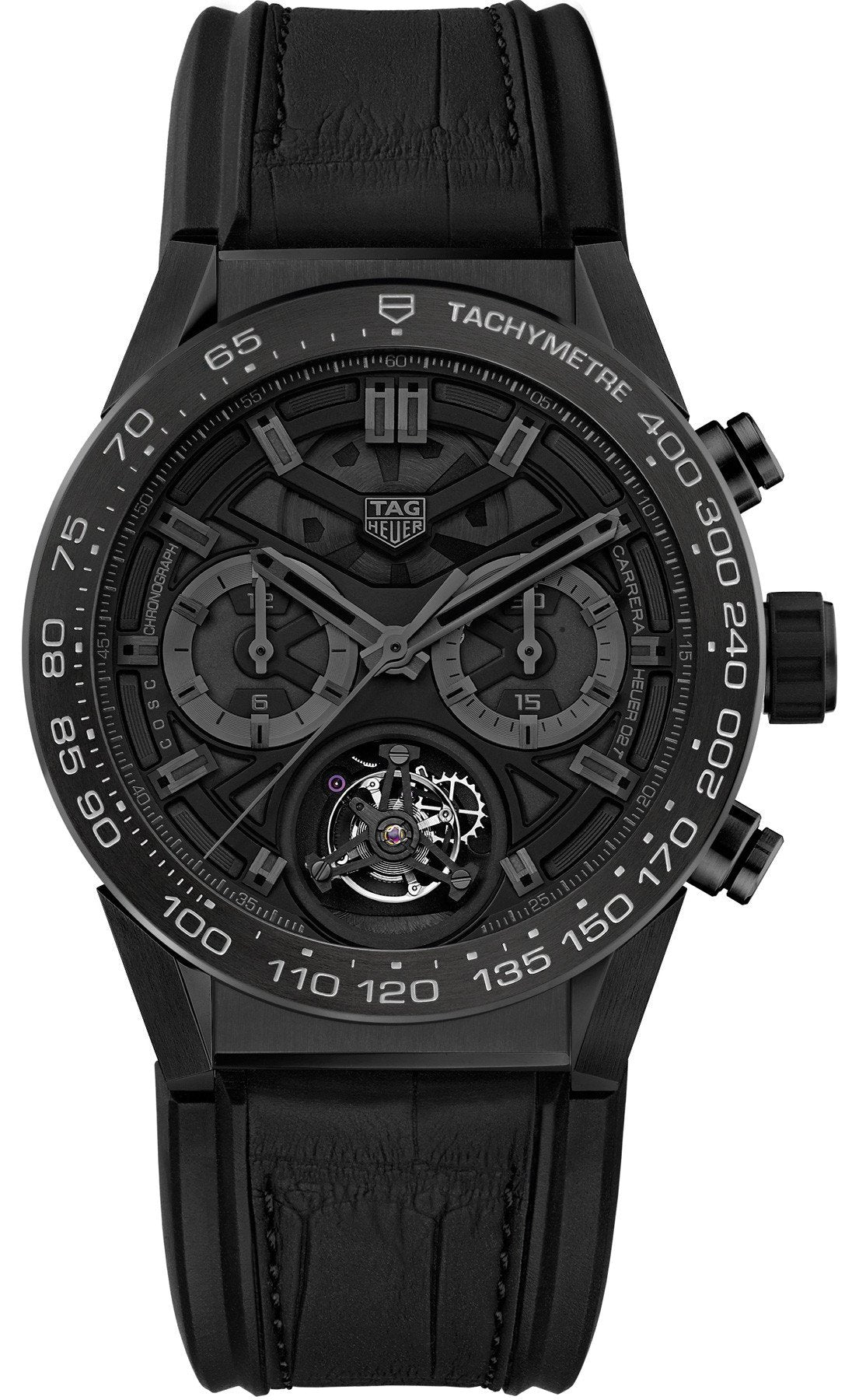 TAG Heuer Watch Carrera Heuer 02T Tourbillon Black Phantom Limited Edition CAR5A8Z.FC6377 C W Sellors Luxury Watches