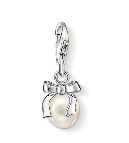 Thomas Sabo Charm Club Sterling Silver Bow With Pearl Charm