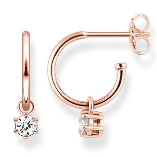 Thomas Sabo Glam And Soul Rose Gold White Zirconia Hoop Earrings D CR598 416 14 C W Sellors Fine Jewellery