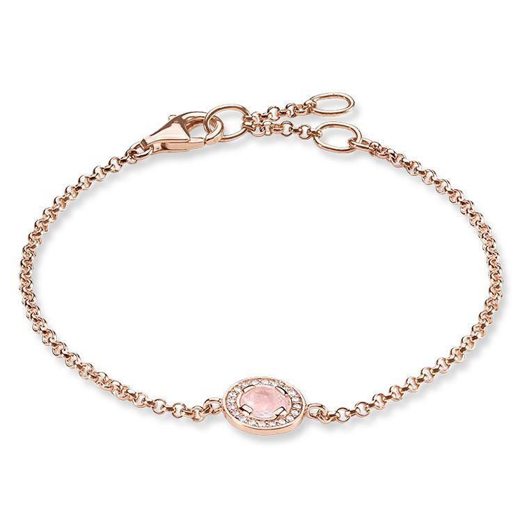 Thomas Sabo Glam And Soul Rose Gold Rose Quartz Light Of Luna Bracelet A1334 417 9 L19 C W Sellors Fine Jewellery