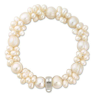 Thomas Sabo Charm Club Sterling Silver Freshwater Pearl Cluster Charm Bracelet 16cm X0060 082 14 S C W Sellors Fine Jewellery