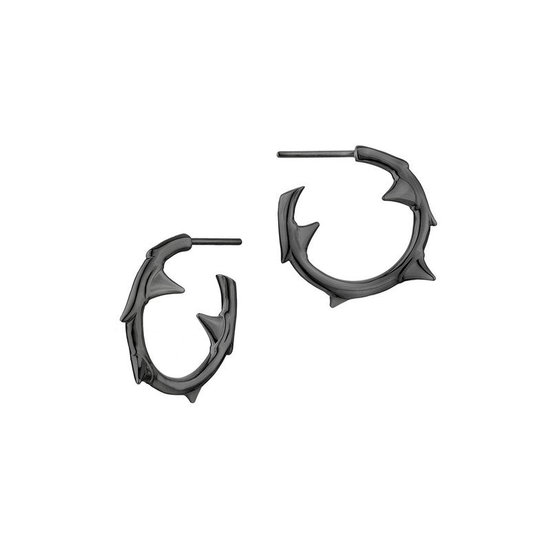 Small black hotsell circle earrings