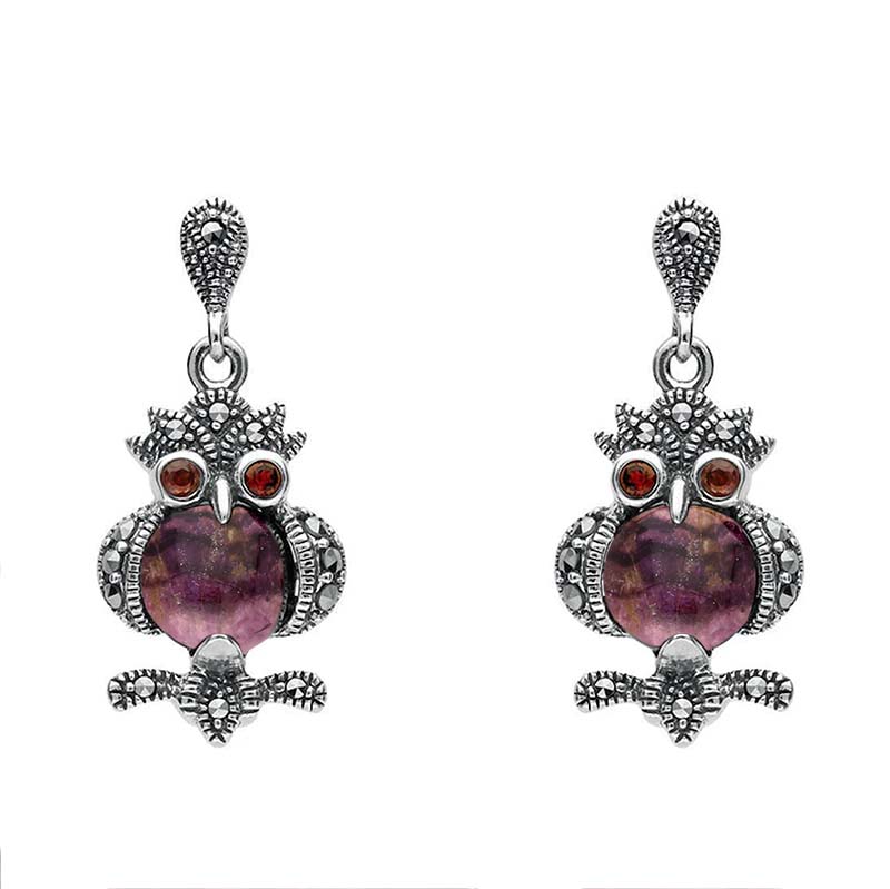 Garnet hot sale marcasite earrings