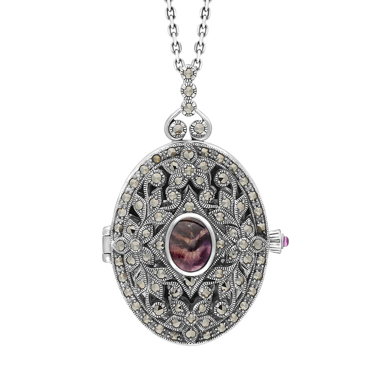 Sterling silver marcasite necklace shop
