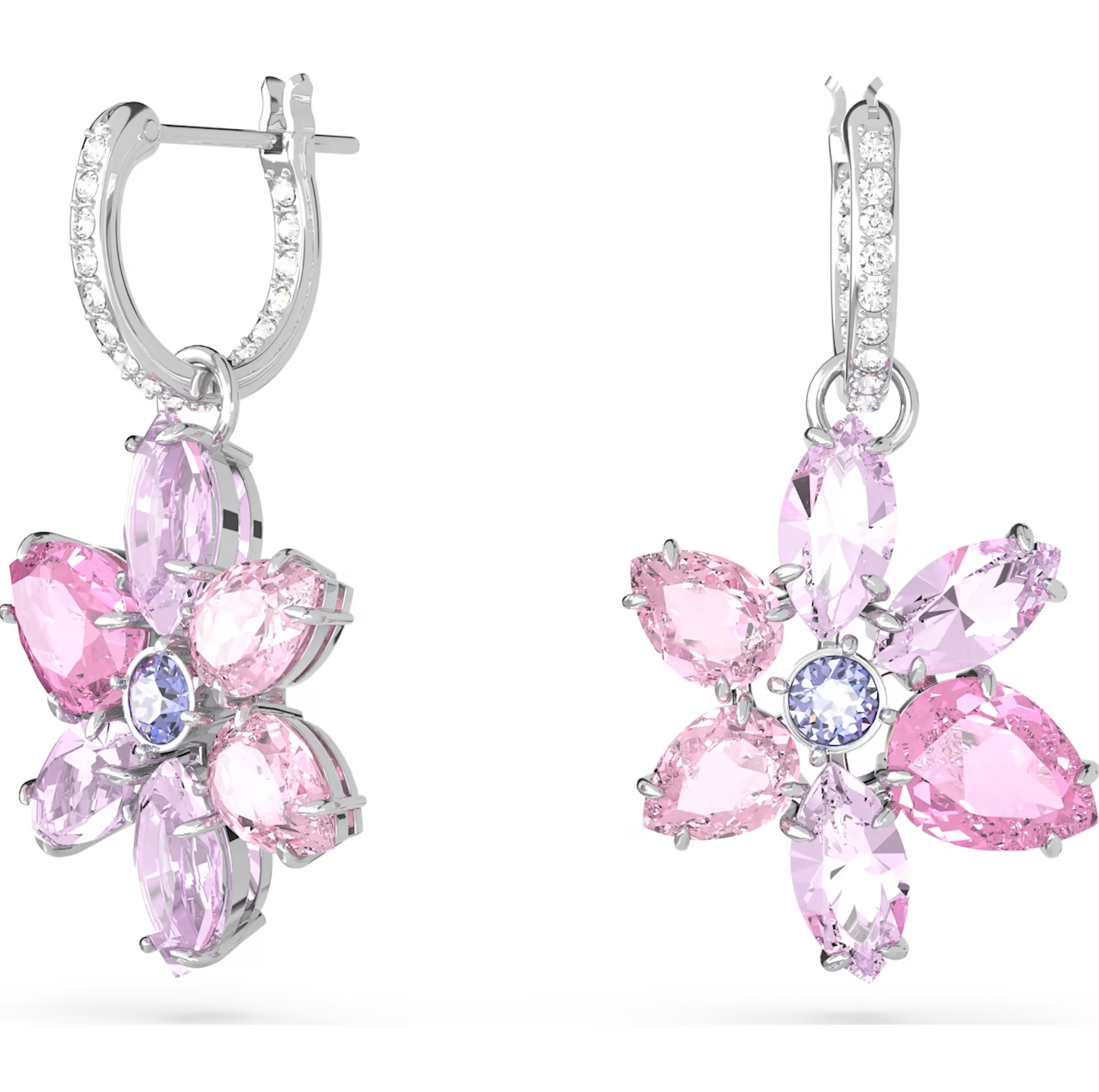 Pink crystal discount earrings swarovski