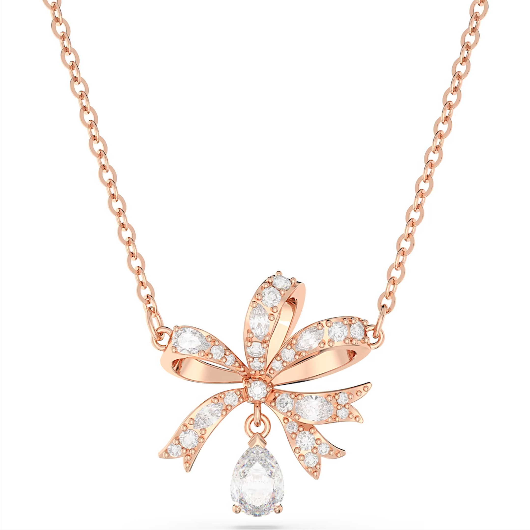 Swarovski crystal necklace sales rose gold