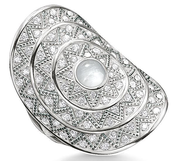 Thomas Sabo Glam And Soul Sterling Silver White Zirconia Zig Zag Ring D TR2053 690 14 C W Sellors Fine Jewellery