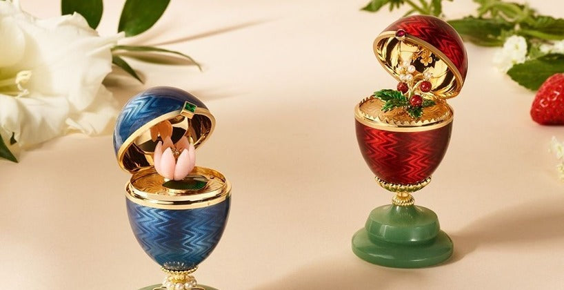 Introducing the Fabergé Wild Strawberry & Water Lily Egg Objets