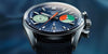 New TAG Heuer Skipper at angle, showing off the its blue dial with 2 green subdials