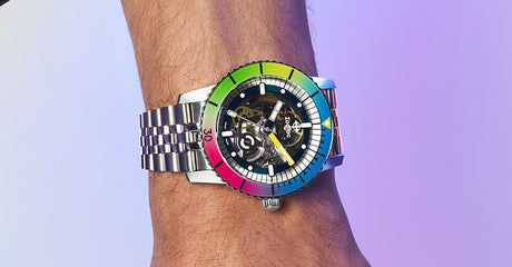 Zodiac Launches Rainbow-Inspired Super Sea Wolf Skeleton 6-15 Watch
