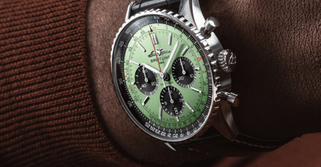 breitling navitimer chronograph mint green leather