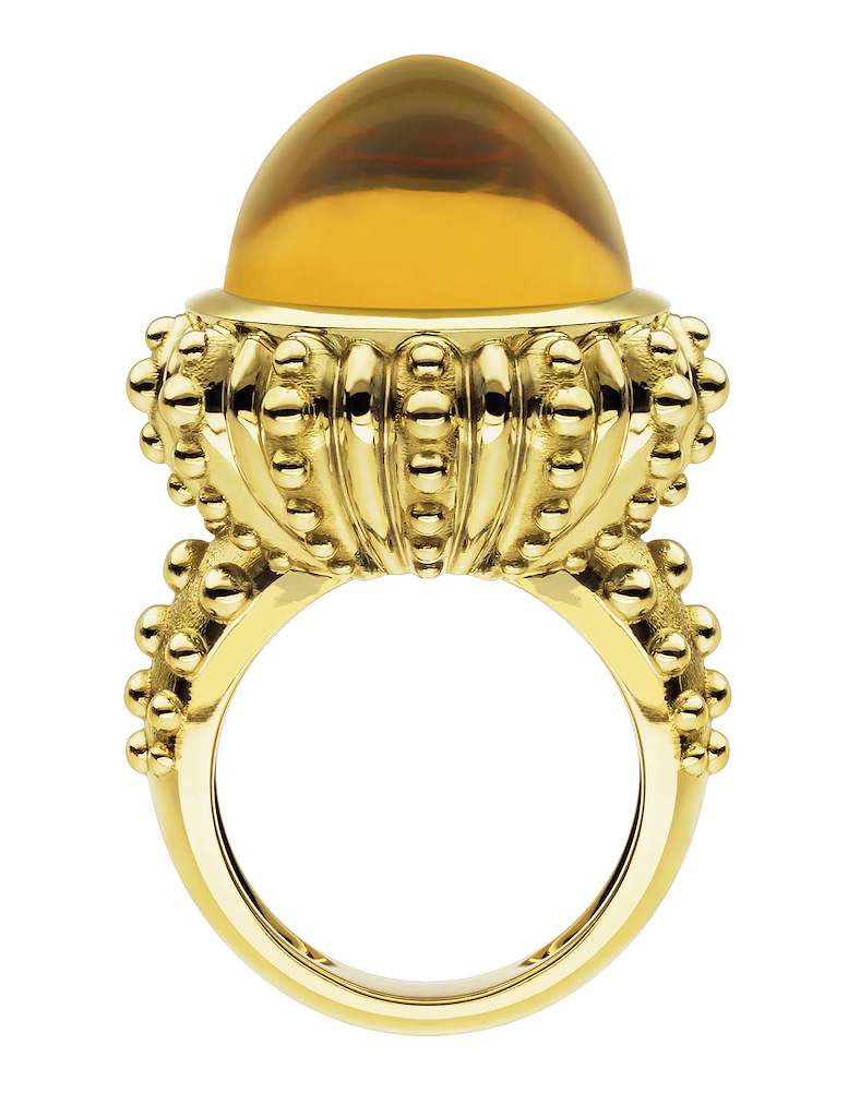 18ct Yellow Gold Citrine 16.49 Urchin Ring, view 1
