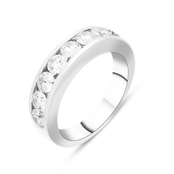 18ct White Gold 1.14ct Diamond Channel Set Half Eternity Ring, FEU-2650