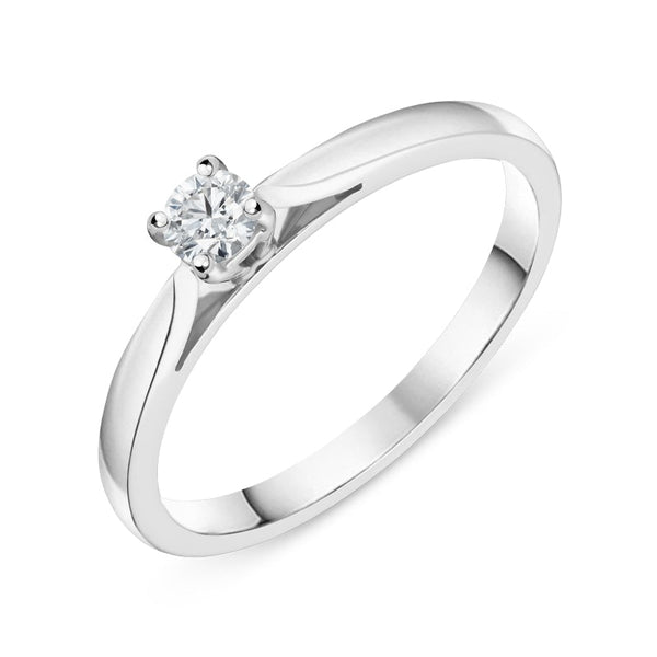 18ct White Gold 0.15ct Diamond Brilliant Cut Solitaire Ring FEU-2055