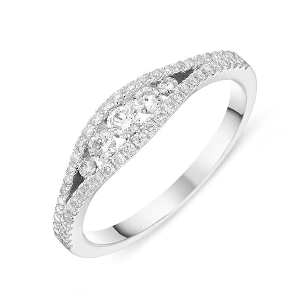 18ct White Gold 0.45ct Diamond Vintage Style Ring R958