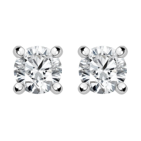 18ct White Gold 0.60ct Diamond Solitaire Stud Earrings FEU-2156