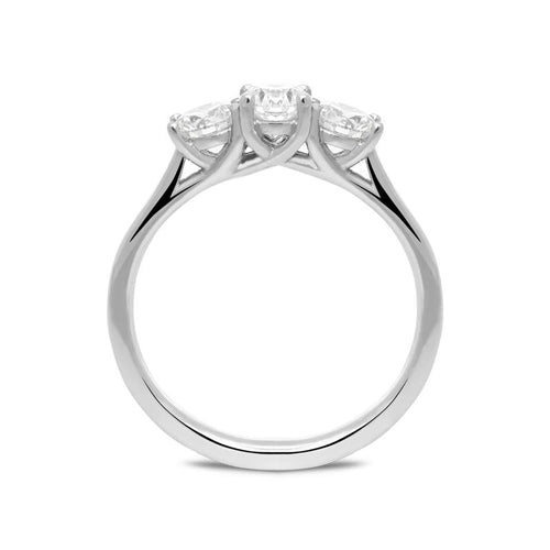 18ct White Gold 1.00ct Diamond Brilliant Cut Trilogy Ring. R1137.