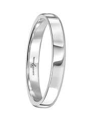 9ct White Gold 2.5mm Softened Court Wedding Ring, view 2