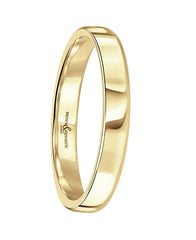 9ct Yellow Gold 3mm Softened Court Wedding Ring, view 2