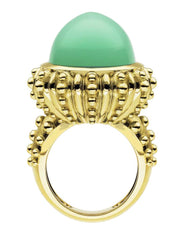 18ct Yellow Gold Chrysoprase 21.06ct Urchin Ring, view 2