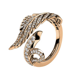 18ct Rose Gold Diamond 1.06ct Feather Ring, view 2