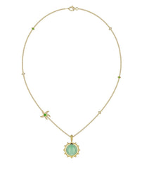 18ct Yellow Gold Diamond 0.45ct Tsavorite 0.08ct Chrysoprase 12.59ct Urchin Pendant, view 2