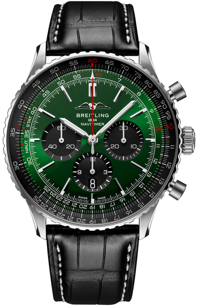 Breitling Watch Navitimer B01 Chronograph 46 Black Croc Folding Clasp AB0137241L1P1