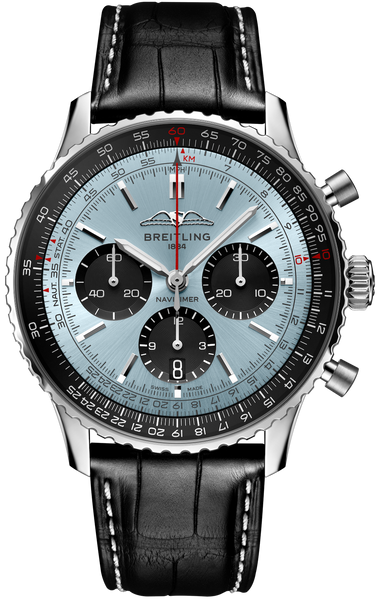 Breitling Watch Navitimer B01 Chronograph 43 Black Croc Folding Clasp AB0138241C1P1