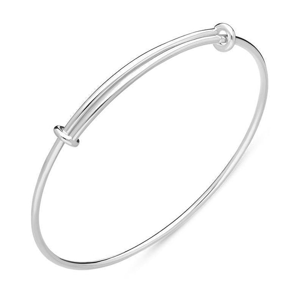 Sterling Silver Adjustable Charm Carrier Bangle, B1010.