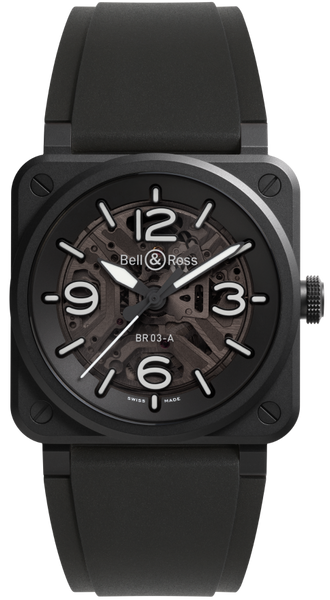 Bell &amp; Ross Watch BR 03 Skeleton Black Ceramic BR03A-BL-SKCE/SRB