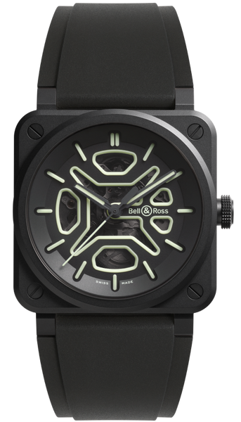 Bell &amp; Ross Watch BR 03 Skeleton Lum Ceramic BR03A-LM-SKCE/SRB